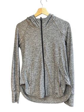 Athleta Gray Heather Full Zip Hooded Jacket Womens XSmall